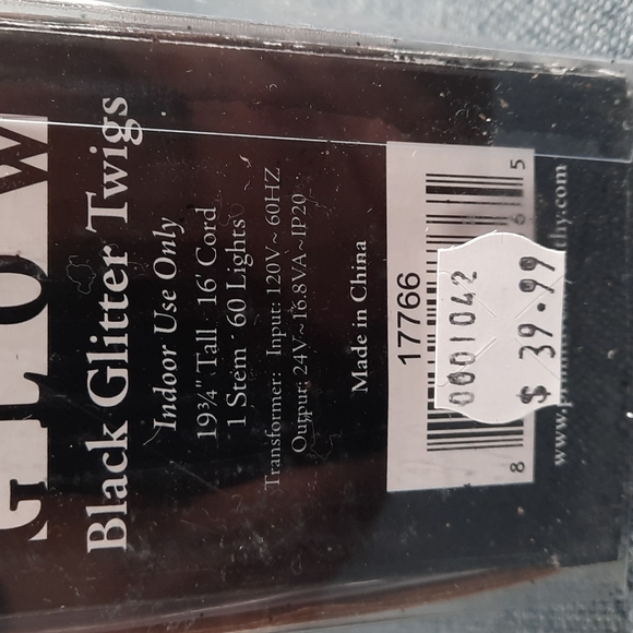 Black Glitter Halloween Twig Light Lighted Branches Stem Electric Cord Indoor - Picture 5 of 5